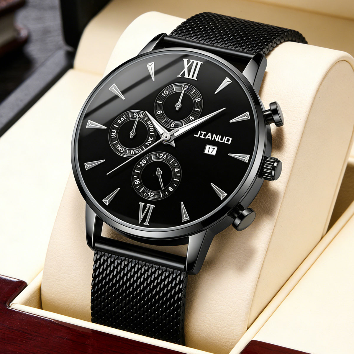 Stainless Mesh Band - Trendige Casual Herren-Milan-Mesh-Gürteluhr Mode Kalenderanzeige Schlichte