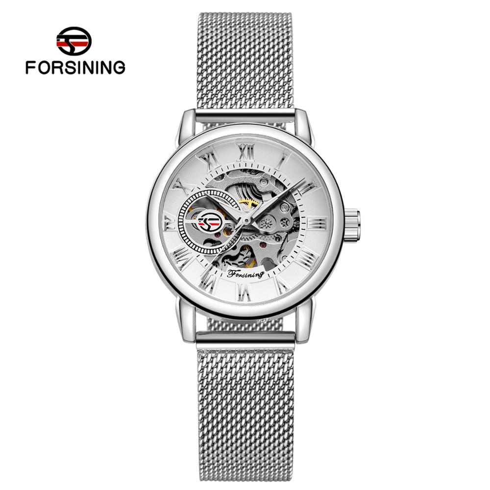 Stainless Mesh Band - Reloj Mujer FORSINING Mode Frau Uhr