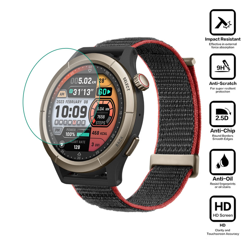 Amazfit Smartwatch Accessories - Hartglas Smartwatch HD klare Schutz folie