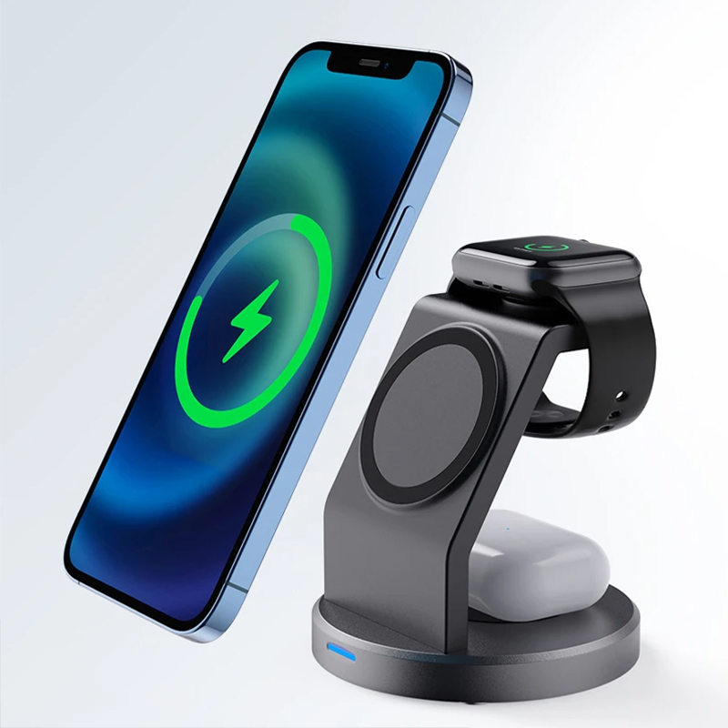 Wireless Charger Watch - 3-in-1 kabelloser Ladeständer, Handyhalter für iPhone