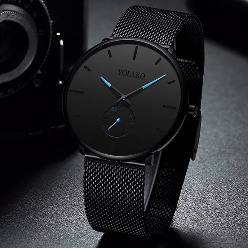 Stainless Mesh Band - YOLAKO Mens Fashion Minimalistischen Uhren Männer