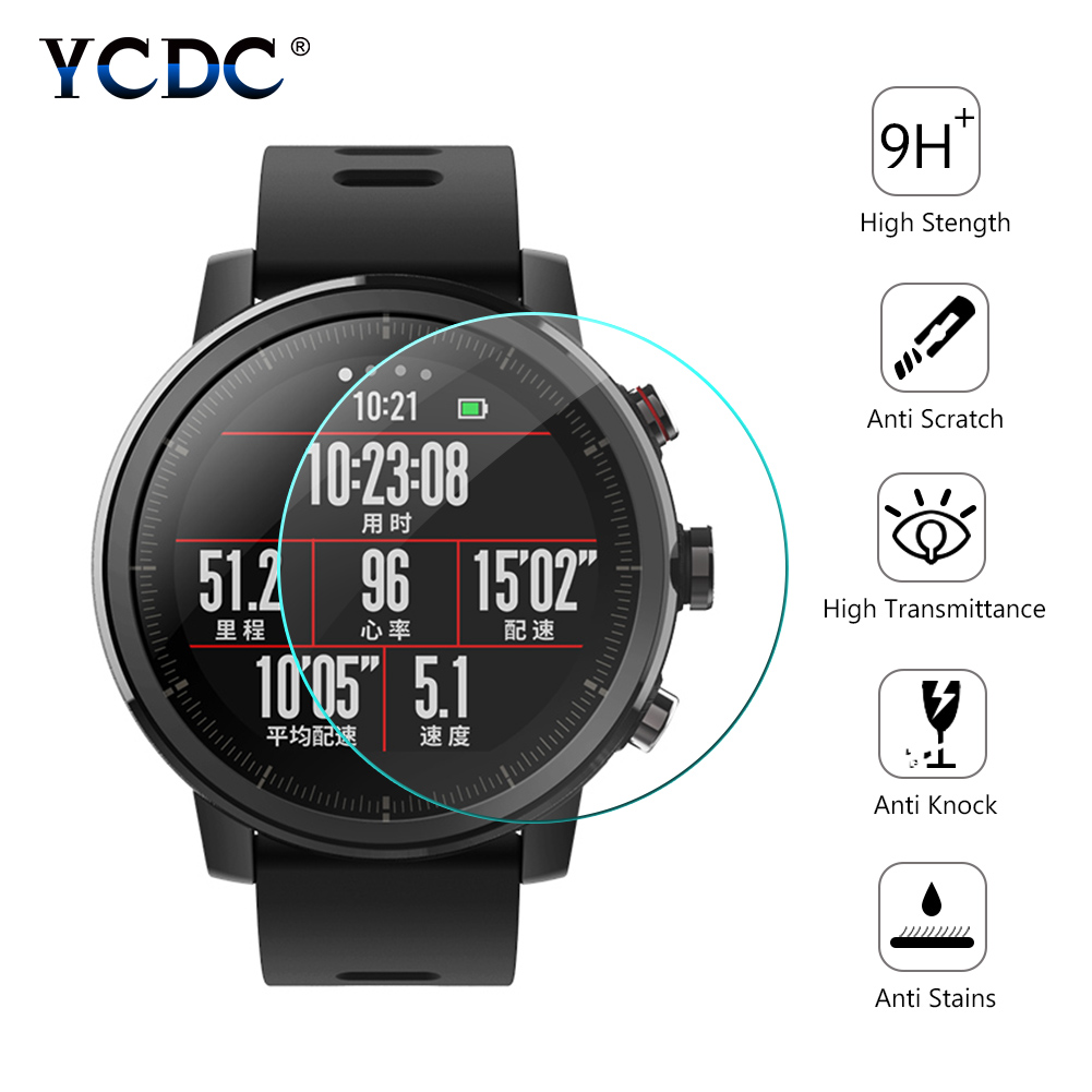 Smartwatch Icon - 2er-Pack Runde Uhren-Schutzfolien aus gehärtetem Glas,