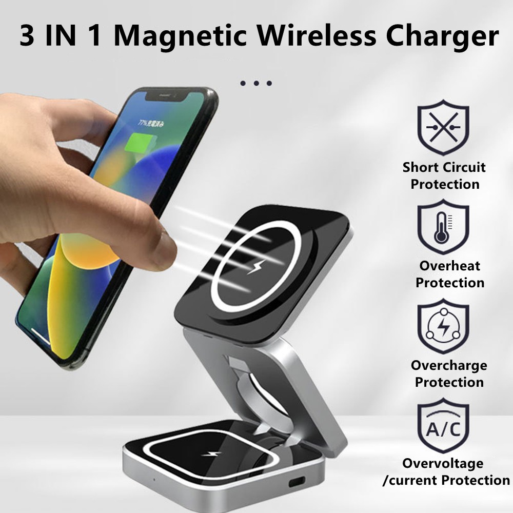 Wireless Charger Watch - Faltbare magnetische drahtlose Ladegerät Ständer Schnellladestation