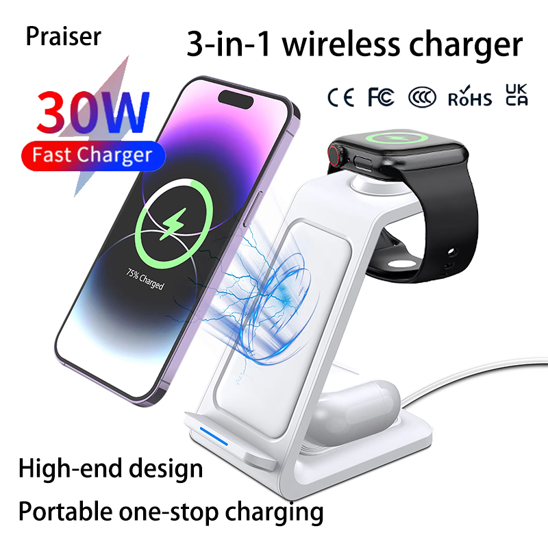 Wireless Charger Watch - 15W 3-in-1 Kabelloses Ladegerät für iPhone,