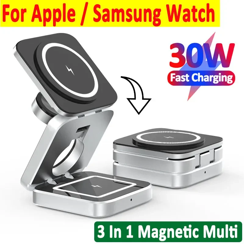 Wireless Charger Watch - 30 W magnetischer kabelloser Ladeständer für