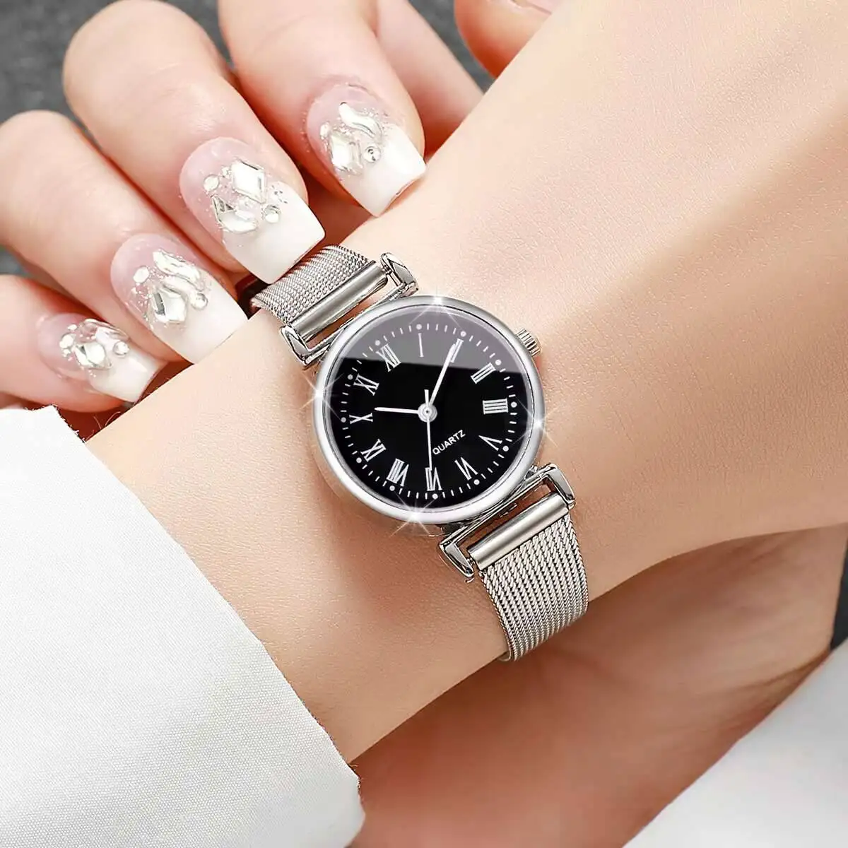 1/2PCS Mode Damenuhren Casual  – Stainless Mesh Band Bewertung und Preis