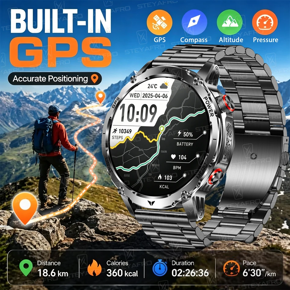 Herren-Militär-Smartwatch mit  – Smartwatch M Active Bewertung und Preis