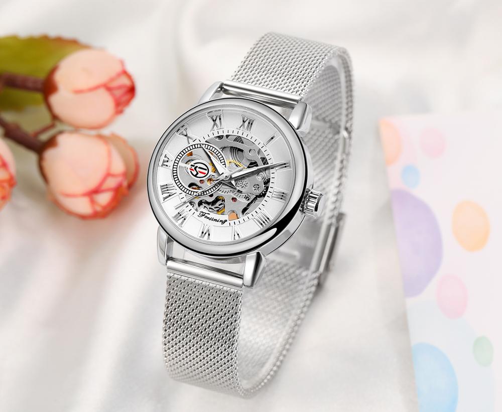 Reloj Mujer FORSINING Mode Fra – Stainless Mesh Band Bewertung und Preis