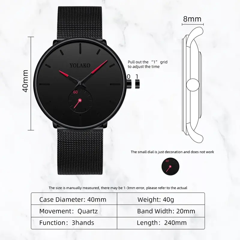 YOLAKO Mens Fashion Minimalist – Stainless Mesh Band Bewertung und Preis