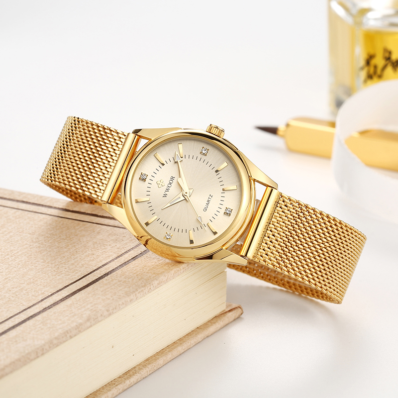 WWOOR Luxus Marke Kleid Gold U – Stainless Mesh Band Bewertung und Preis